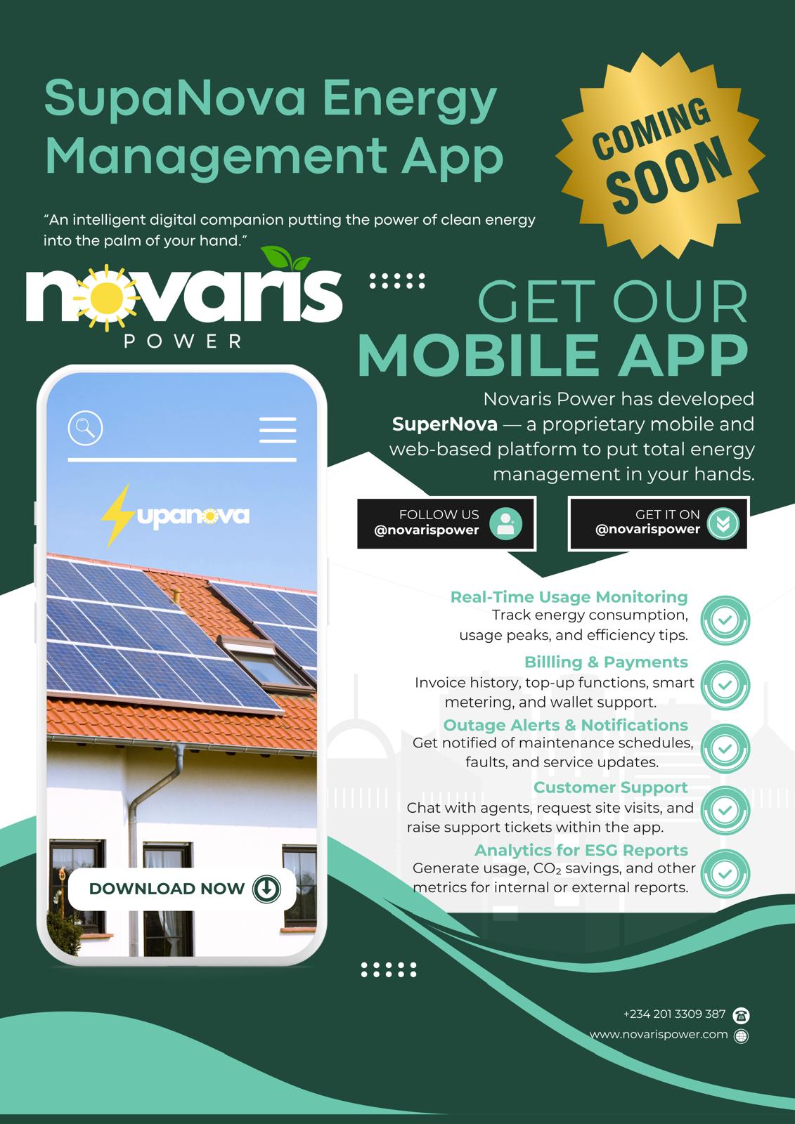 SupaNova app interface on mobile